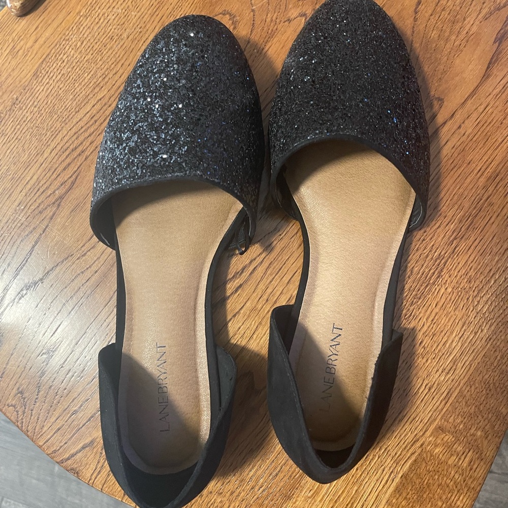 Lane Bryant Glittery Black Loafers